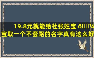19.8元就能给杜张姓宝 🌼 宝取一个不套路的名字真有这么好的事